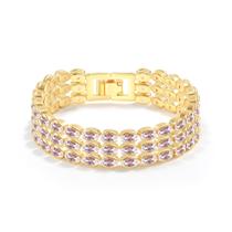 Pulseira Elfgrass banhada a ouro 14K CZ serve para pulso de 15-18 cm