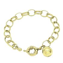 Pulseira Ello Com Pingente Bola Banho De Ouro 18k 3192E