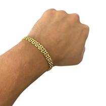 Pulseira Elo Americano 8Mm- Banhado A Ouro 18K Pulseira Elo Americano 8Mm- Banhado A Ouro 18K