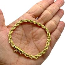 Pulseira Elo Baiano 8Mm Banhado A Ouro 18K Luxo Pulseira Elo Baiano 8Mm Banhado A Ouro 18K Luxo