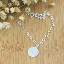 Pulseira Elo Balão De Prata Com Medalha Pai Nosso Bijou Art