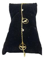 Pulseira Elo Cadeado 1,5mm Banhada a Ouro 19cm