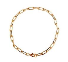 Pulseira Elo Cadeado Unissex Folheasdo Ouro 18k Pulseira Elo Cadeado Unissex Folheasdo Ouro 18k