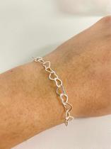 Pulseira Elo Coração Grossa Prata Legítima 925 Pulseira Elo Coração Grossa Prata Legítima 925