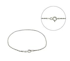 Pulseira Elo Cordão Baiano Trançado Prata 925 19,3cm Fina Pulseira Elo Cordão Baiano Trançado Prata 925 19,3cm Fina