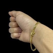 Pulseira Elo Duplo 18k 21cm 4mm Pulseira Elo Duplo 18k 21cm 4mm