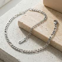 Pulseira Elo Fígaro 2mm em Aço Cor:Prateado Pulseira Elo Fígaro 2mm em Aço Cor:Prateado