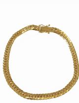 Pulseira elo grume fecho gaveta com duas traves 21cm ouro 18k amarelo.Rosangela lima joias