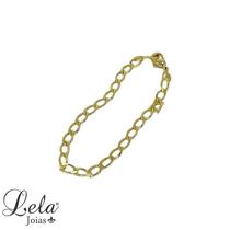 Pulseira elo grumet folheado em ouro 18k