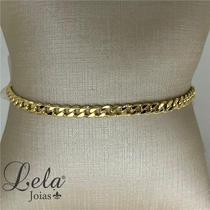 Pulseira elo grumet folheado em ouro 18k