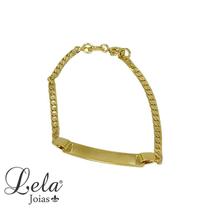 Pulseira elo grumet milindrosa folheado em ouro 18k