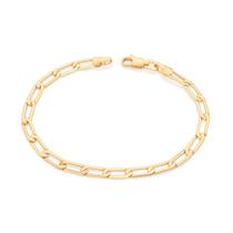 Pulseira elo longo batido folheada a ouro 552014 Rommanel Pulseira elo longo batido folheada a ouro 552014 Rommanel