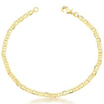 Pulseira Elo Piastrini 3,3mm Banhada a Ouro 18k