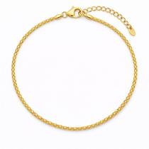 Pulseira Elo Pipoca Fina Banhado a Ouro