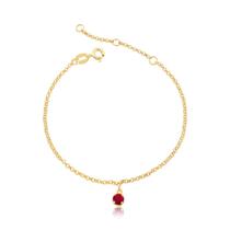 Pulseira Elo Ponto Luz Siam Revestido em Ouro
