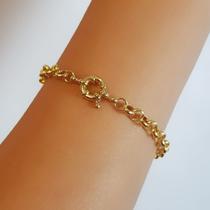 Pulseira Elo Português 0.6 cm com fecho Boia Banhado em Ouro18k Pulseira Elo Português 0.6 cm com fecho Boia Banhado em Ouro18k