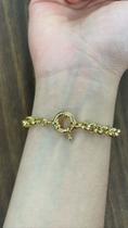 Pulseira Elo Português 6.5mm 18 cm feminina banhado a ouro18k