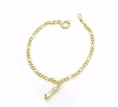 Pulseira Elo Português Com Figa Folheado A Ouro 18k Pulseira Elo Português Com Figa Folheado A Ouro 18k