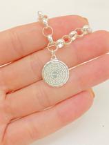 Pulseira Elo Portugues Grossa Pingente Pai Nosso Prata 925 Pulseira Elo Portugues Grossa Pingente Pai Nosso Prata 925