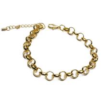 Pulseira Elo Português lisa banhada a ouro 18K Semijoia