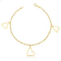 Pulseira Elo Português Ouro 18k Feminina Berloques Pulseira Elo Português Ouro 18k Feminina Berloques