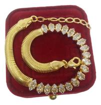 Pulseira Elo Rabo De Rato 5mm Banhada a Ouro