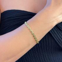 Pulseira Elos Aberto com Bola Lisa Central Banhado em Ouro 18k Pulseira Elos Aberto com Bola Lisa Central Banhado em Ouro 18k