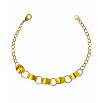 Pulseira Elos Amassados - Banhado em Ouro 18k Pulseira Elos Amassados - Banhado em Ouro 18k