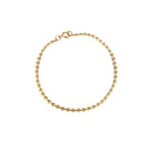 Pulseira Elos Charme Semijoia Dourada e Prateada 18cm