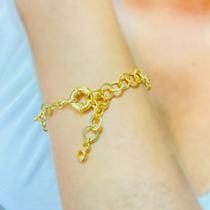 Pulseira Elos Círculos Com Fecho Bóia