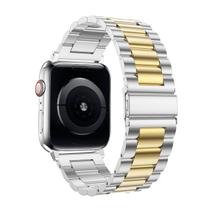 Pulseira Elos Clássica Aco Inox Prata Gold Compatível com Apple Watch - Baú do Viking