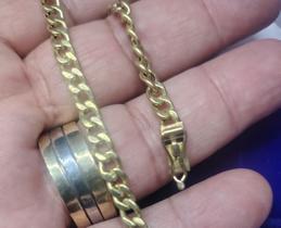 Pulseira Elos Corrente Ouro 18 Kilates Peso 6.75 Gramas 20 cm 5 mm Oca Fecho Gaveta Com Travas