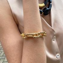 Pulseira Elos Cromada Dourada com Extensor de 5 cm Pulseira Elos Cromada Dourada com Extensor de 5 cm