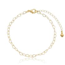 Pulseira elos de corações + 5cm extensor - Banhado em ouro 18k Pulseira elos de corações + 5cm extensor - Banhado em ouro 18k
