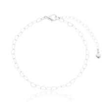 Pulseira elos de corações + 5cm extensor - Banhado em prata 925