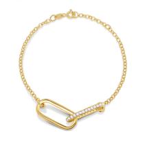 Pulseira Elos de Prata 925 com banho de ouro amarelo 18k