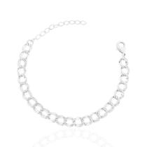 Pulseira Elos Duplos Banhada a Prata Pulseira Elos Duplos Banhada a Prata