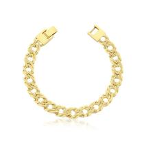 Pulseira Elos Duplos Com Fecho Gaveta Folheado A Ouro