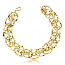 Pulseira elos entremeios cravejados