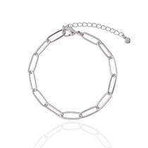 Pulseira Elos Estilo Cart Banho Ródio Branco