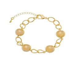 Pulseira Elos Intercalados com Bolas Lisas Banhada em Ouro 18K Pulseira Elos Intercalados com Bolas Lisas Banhada em Ouro 18K