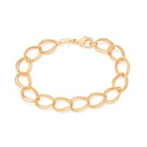 Pulseira Elos Lisos e Torcidos Banhado Ouro Rommanel 552205 Pulseira Elos Lisos e Torcidos Banhado Ouro Rommanel 552205
