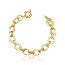 Pulseira Elos Lisos Intercalados Banhado a Ouro Fecho 18cm Pulseira Elos Lisos Intercalados Banhado a Ouro Fecho 18cm