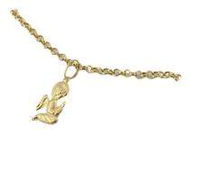 Pulseira Elos Portugueses Pingente Anjo 19 Cm Ouro 18k Doura Dourado 19 Cm 22 Cm Pulseira Elos Portugueses Pingente Anjo 19 Cm Ouro 18k Doura Dourado 19 Cm 22 Cm