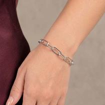 Pulseira Elos Prateada em Alumínio Banhado