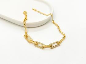 Pulseira Elos Retangulares Cravejados