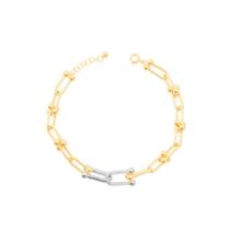 Pulseira Elos Zircônia em Ouro Branco e Ouro 18K - AU14024