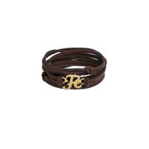 Pulseira em Couro Fé Unissex Pulseira em Couro Fé Unissex
