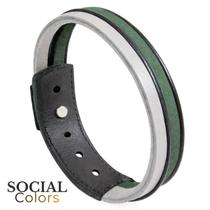 Pulseira em Couro Natural Trançado Clássica Social Colors Pulseira em Couro Natural Trançado Clássica Social Colors