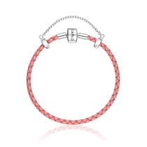 Pulseira em Couro Rosa Claro 19,5cm Jolie Monte Carlo